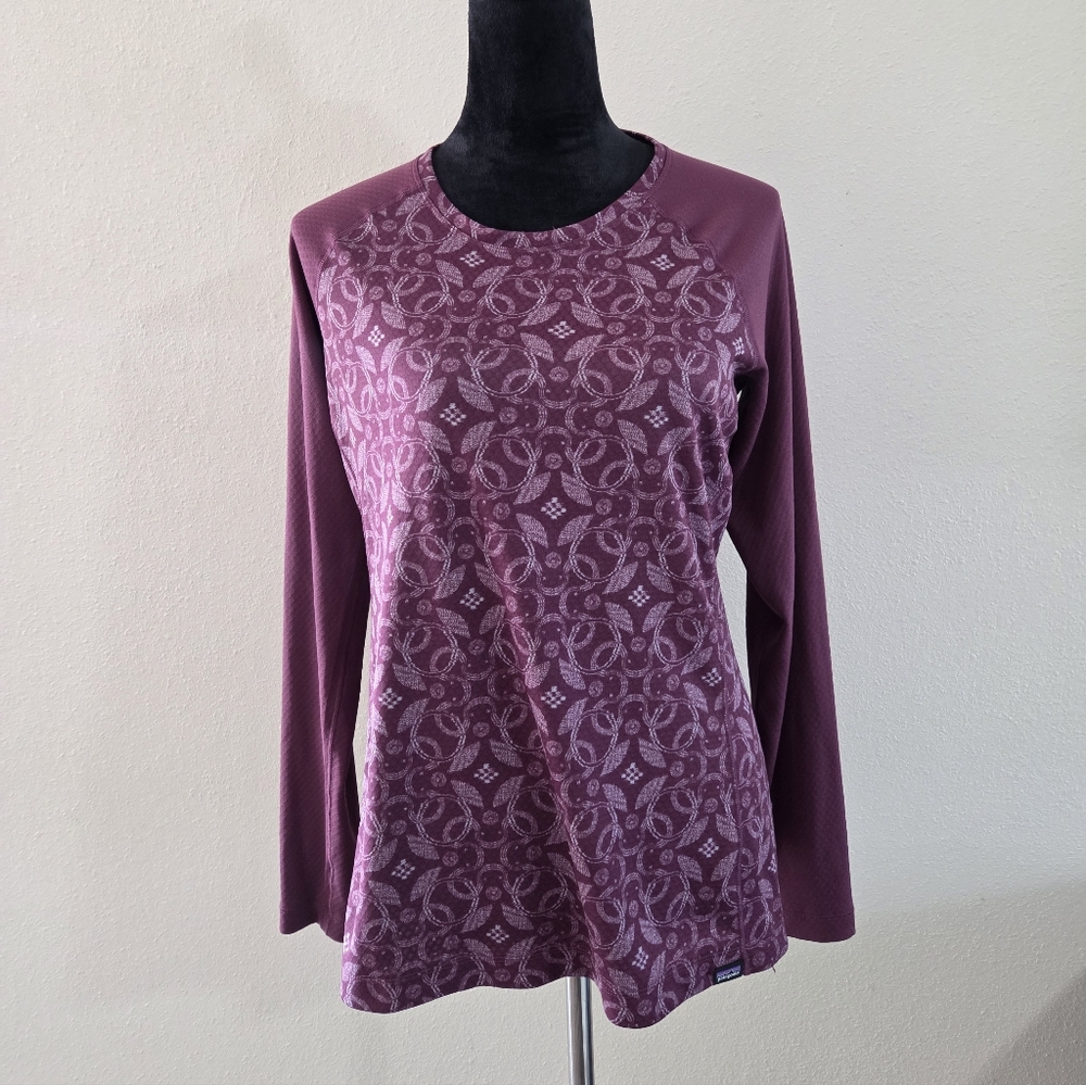 Patagonia Capilene Midweight Crew Baselayer Cool to Cold Shirt Top Sz L Plum